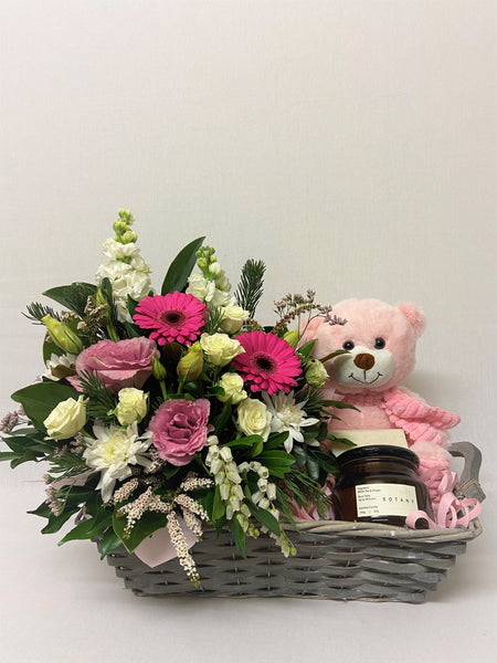 Baby Girl Flowers and Gift Hamper