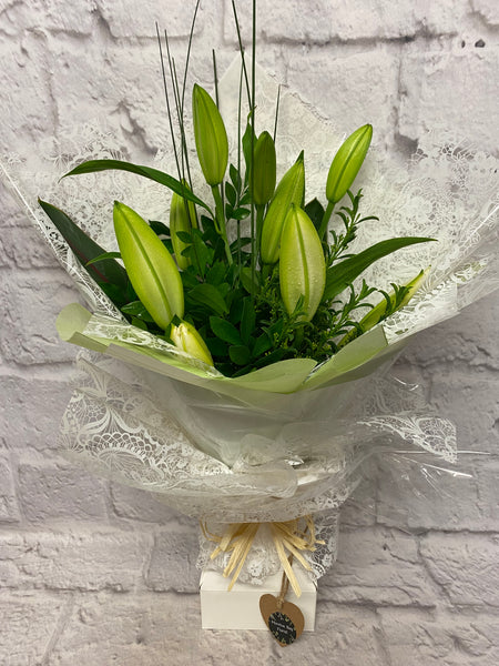 White Oriental Lily Bouquet