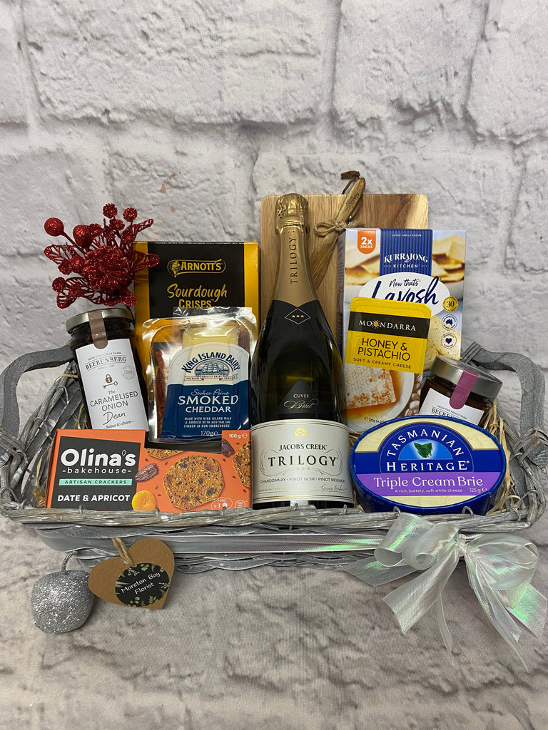 Christmas Cheese & Wine Hamper with Cheese Board