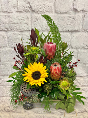 Arrangement of Native Flowers and Sunflowers