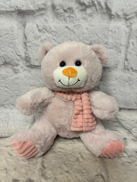 Blue or Pink Teddy Bear with Scarf