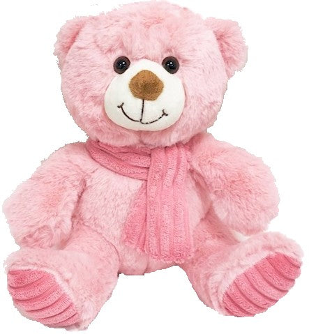 Pink Teddy Bear with Scarf