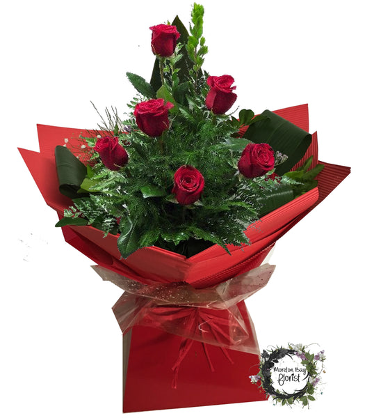 Bouquet of 6 Red Roses