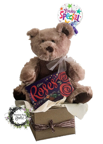 Teddy Bear, Balloon and Chocolates