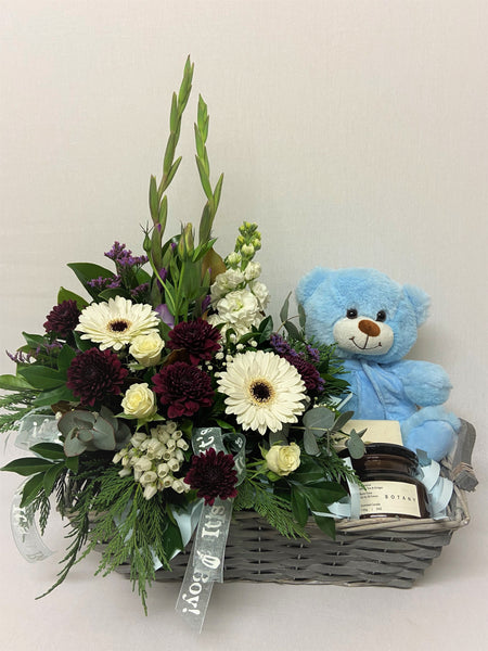Baby Boy Flowers and Gift Hamper